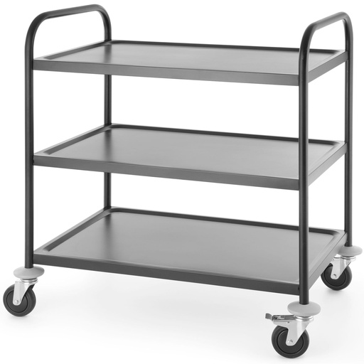 Serving 3-shelf catering cart up to 150 kg matte black - Hendi 811320