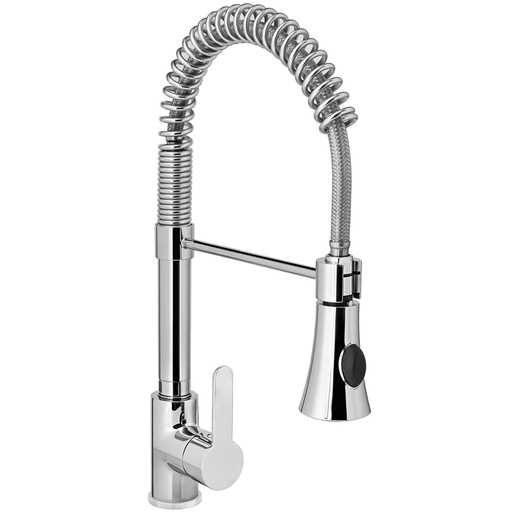 Basin faucet with pull-out shower single-hole stainless steel H 445 mm - Hendi 810170