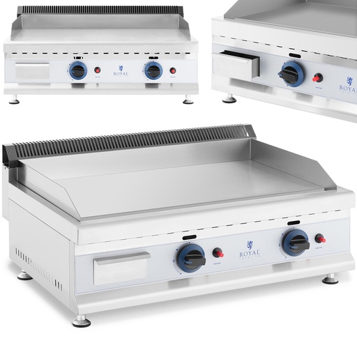Gas grill double smooth adjustable stainless steel for natural gas 2x 3.1 kW 0.02 bar 74.5 x 40 cm