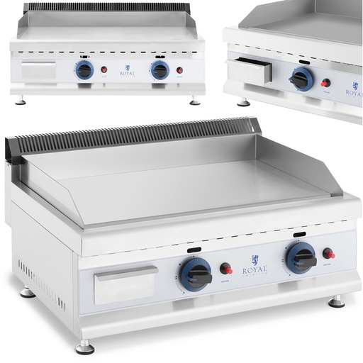 Gas grill double smooth adjustable stainless steel for natural gas 2x 3.1 kW 0.02 bar 60 x 40 cm