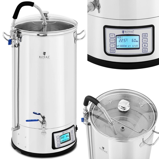 Alus vārīšanas katls ar taimeri profesionāls nerūsējošā tērauda LCD 3000 W 50 l