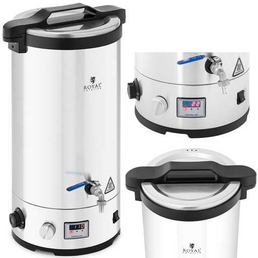 Stainless steel 30-110C LED 2500 W 30 l brewing mash boiler with timer