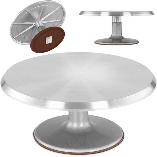 Cake stand cake rotating aluminum platter 31 cm in diameter.