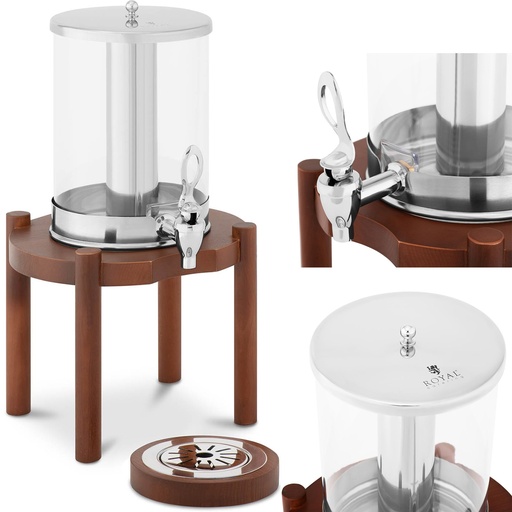 Refrigerated lemonade juice drink dispenser on wood base 7 l