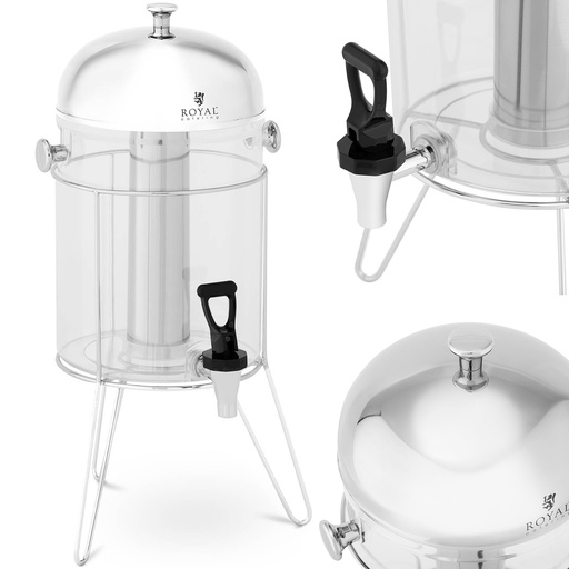 Refrigerated stainless steel ice tea juice drink dispenser 8 l