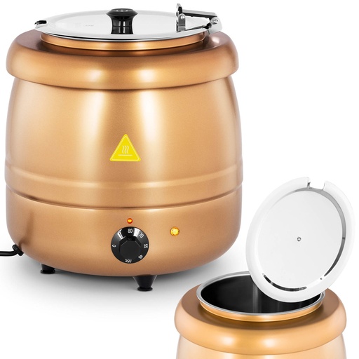 Stainless steel cool-touch electric soup thermos 400 W 10 l 35-80C gold