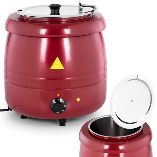 Stainless steel cool-touch electric soup thermos 400 W 10 l 35-80C red