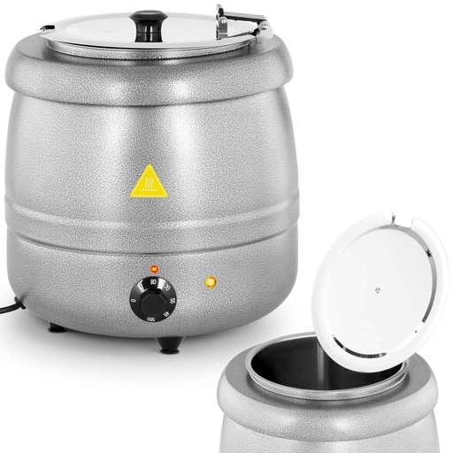 Stainless steel cool-touch electric soup thermos kettle 400 W 10 l 35-80C silver