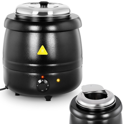 Stainless steel cool-touch electric soup thermos kettle 400 W 10 l 35-80C black