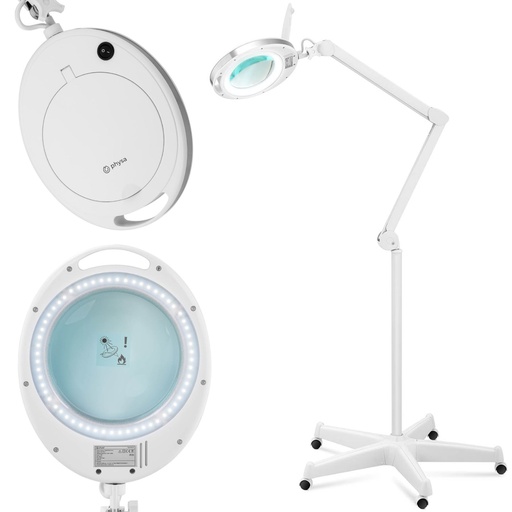 Cosmetic loupe lamp with magnifying glass mobile 5 dpi 60x LED diameter 127 mm.