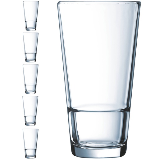 Arcoroc STACK UP tall glass 470 ml set of 6 pcs. - Hendi H5641
