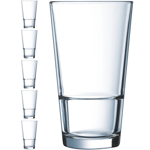 Arcoroc STACK UP tall glass 350 ml set of 6 pcs. - Hendi H7763