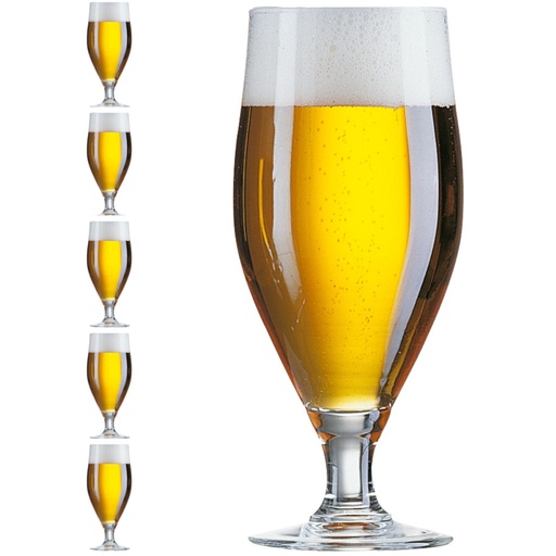 Arcoroc POKAL CERVOISE legged beer water glass 500 ml set of 6 pcs. - Hendi 7131