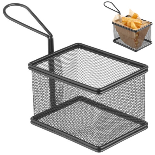 Miniature fried snack serving basket with handle 125x100x85 mm - Hendi 425626