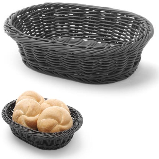 Bread basket oval polypropylene black 250x190x65 mm - Hendi 426623