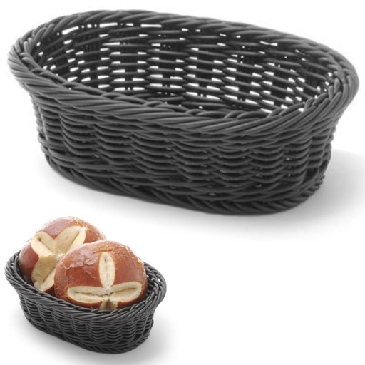 Bread basket oval polypropylene black 190x120x60 mm - Hendi 426777