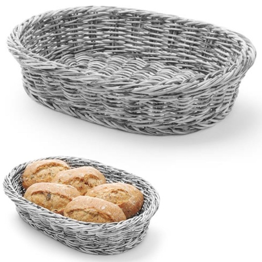 Bread basket oval polypropylene grey 320x230x70 mm - Hendi 426647