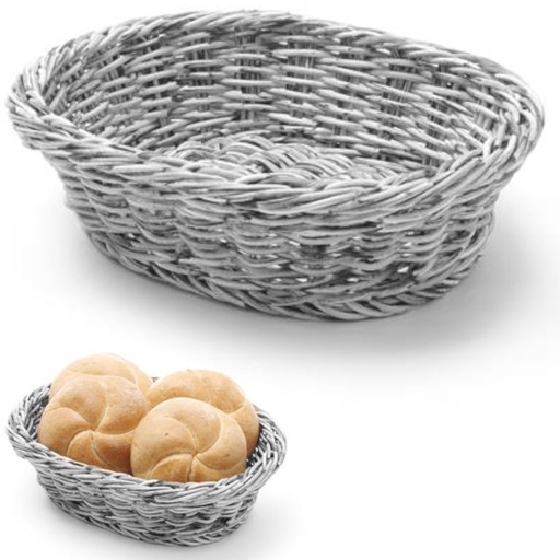 Grey polypropylene oval bread basket 250x190x65 mm - Hendi 426616