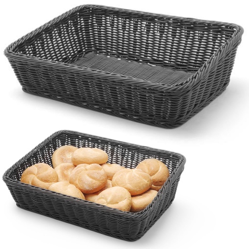 Bread display basket slanted bread rectangular black 400x300x120 mm - Hendi 426661