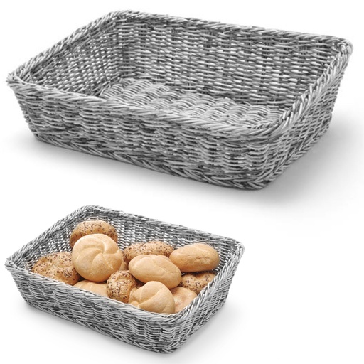 Bread display basket slanted bread rectangular grey 400x300x120 mm - Hendi 426661