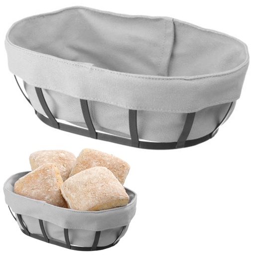 Bread garbage can basket with grey bag oval - Hendi 427125