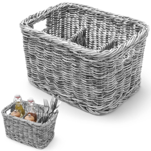 Spice cutlery dispenser basket with 4 compartments black - Hendi 426067