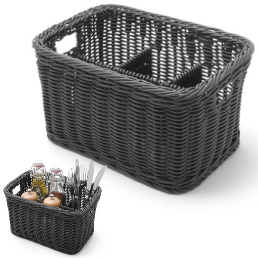 Spice cutlery dispenser basket with 4 compartments melange gray - Hendi 426074