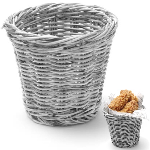 Serving basket for fried snacks gray mélange dia. 130x110 mm - Hendi 426043
