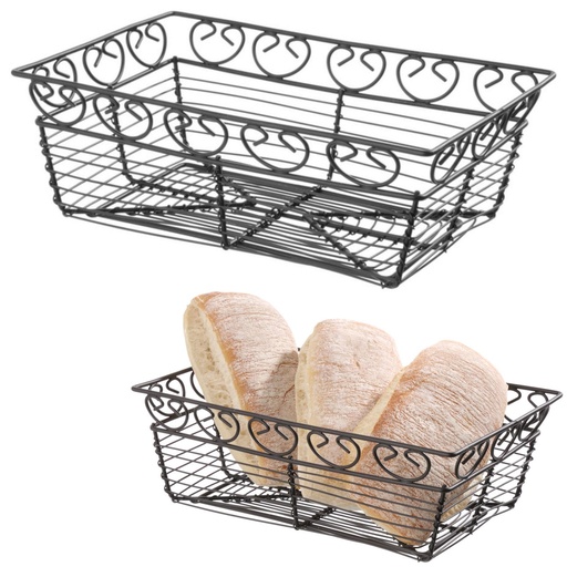 Rectangular decorative wire basket for serving bread - Hendi 425855