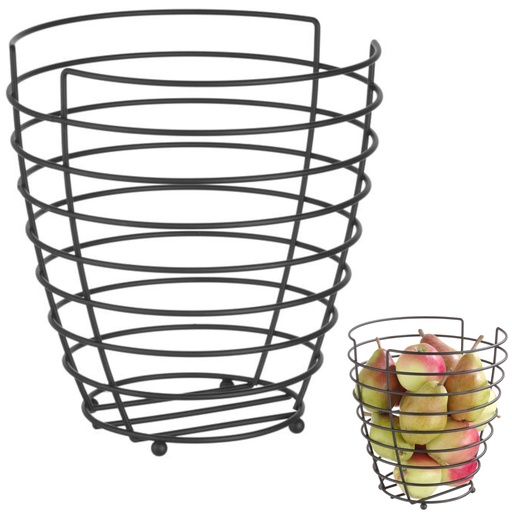 Wire basket fruit bowl black with matte coating 230 mm dia - Hendi 427187