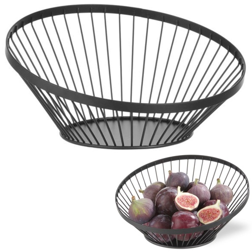 Wire basket fruit bowl black with matte coating diameter 280 mm - Hendi 427088