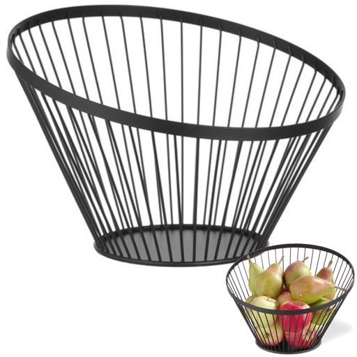 Wire basket fruit bowl black with matte coating diameter 300 mm - Hendi 427071