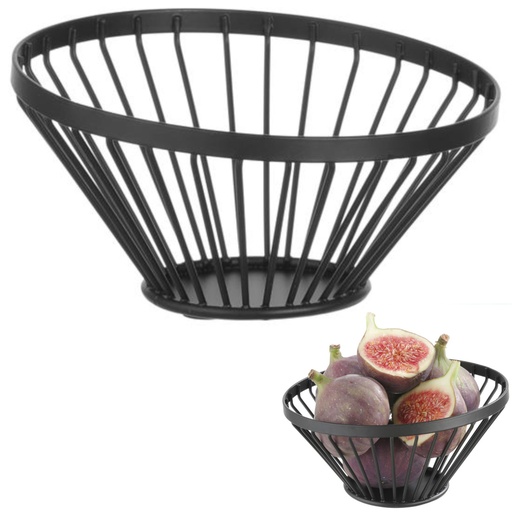 Wire basket fruit bowl black with matte coating Diameter 150 mm - Hendi 427095