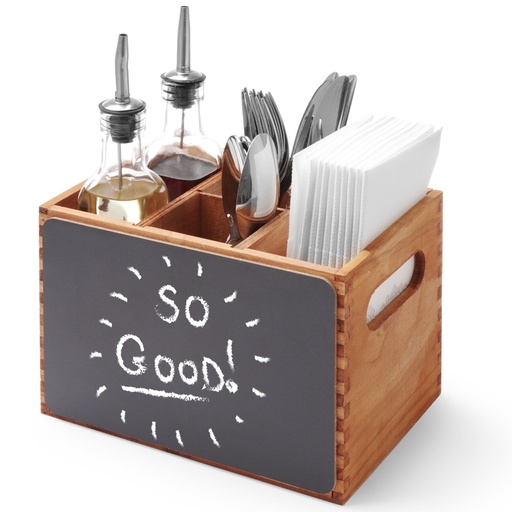 Menu box container cutlery condiments with wooden writing boards - Hendi 664148