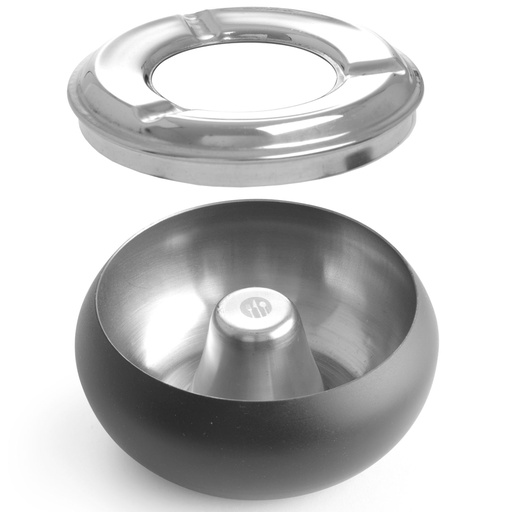Peleninė su nuimamu apvadu, juoda, nerūdijančiojo plieno, 105 mm skersmens - Hendi 440230
