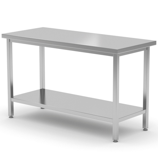 Centrālais tērauda darba galds ar plauktu 160x70x85 cm - Hendi 810736