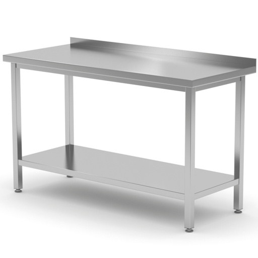 Sieninis gastronomijos stalas su apvadu ir lentyna 80x70x85 cm - Hendi 812716