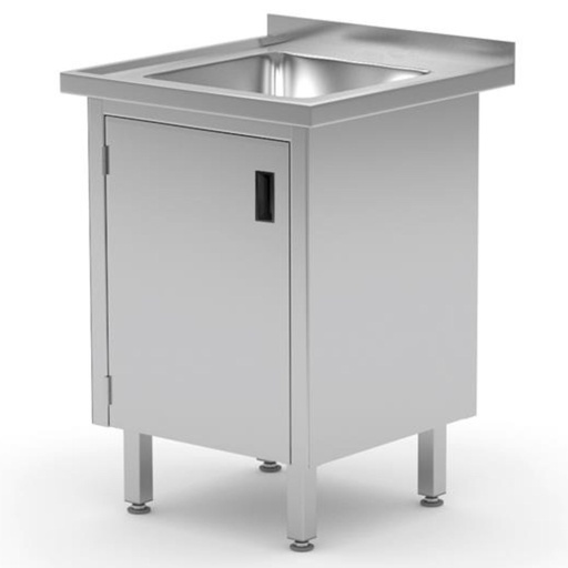 Utility sink with hinged door cabinet welded 50x70x85 cm - Hendi 813539