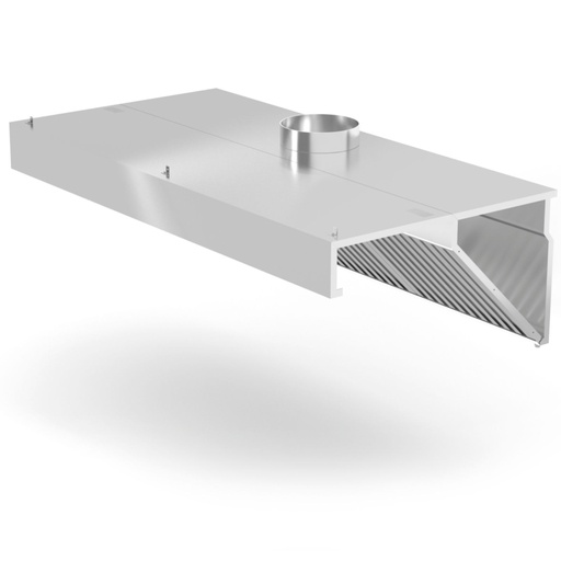 Sienas slīpais tvaika nosūcējs ar labirinta filtriem un LED apgaismojumu 120x70x45 cm - Hendi 229316
