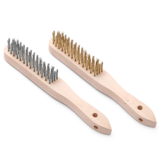 Grilio kepsninės valymo šepetys su plieniniais ir žalvariniais šereliais KIT 2 vnt., 290 mm ilgio - Hendi 525555