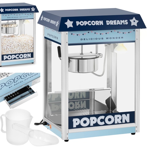 Retro TEFLON 1600 Watt 5-6 kg/h popcorn roasting machine - blue