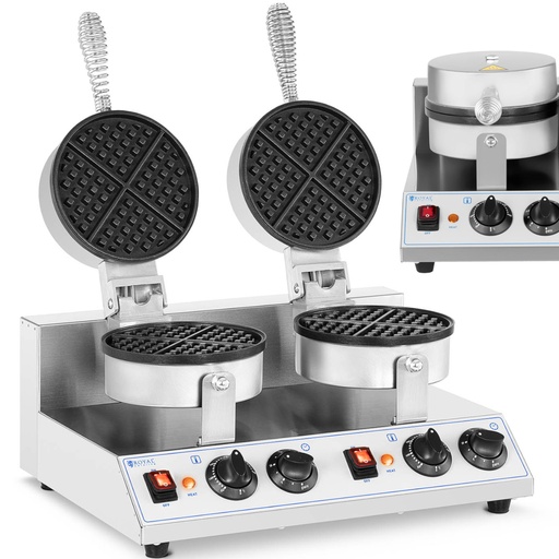 Round waffle maker double waffle diameter 185 mm 2600 W.