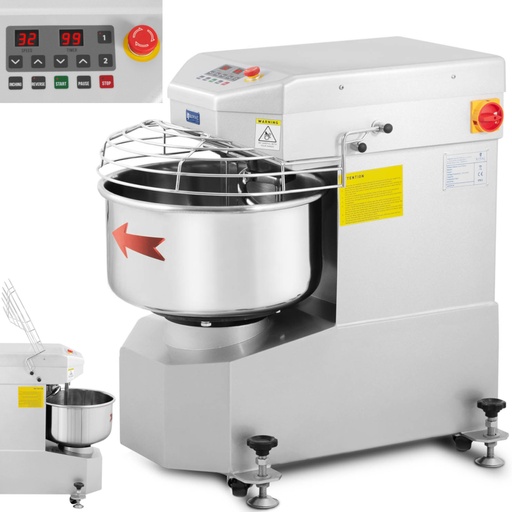 Spiral mixer dough mixer with fixed bowl 23 l 1300 W