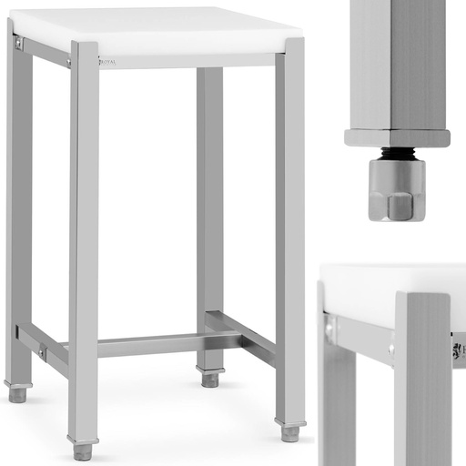 Cutting butcher block made of polyethylene on a steel base 40 x 50 x 86.5 cm