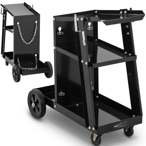 Workshop welding cart with space for gas cylinder 3 shelves up to 80 kg