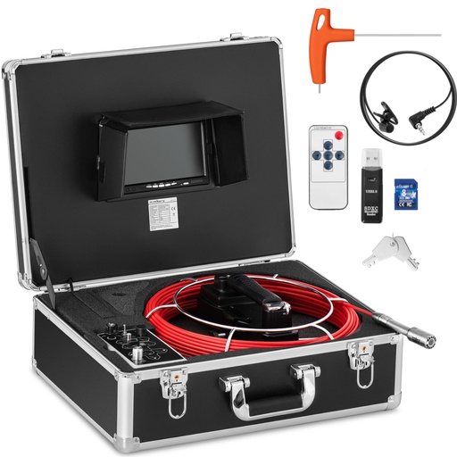 Diagnostic endoscope inspection camera in case 12 LED TFT 7 '' SD 30 m