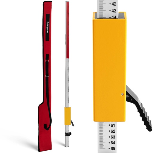 Aluminum leveling staff + bag 1.3 - 2.4 m