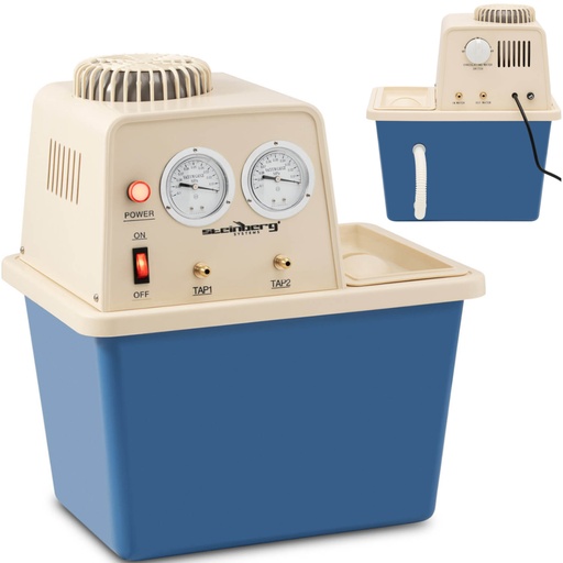 Laboratory vacuum pump with water circulation 2 valves pressure gauges 15 l 180 W.