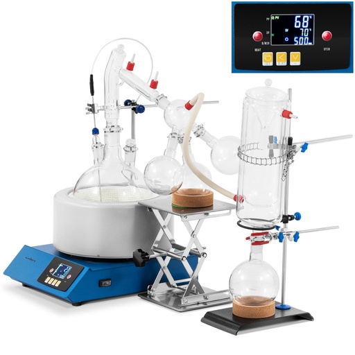 Laboratory distiller for separation of substances with short path 5 l 1800 rpm 1100 watts