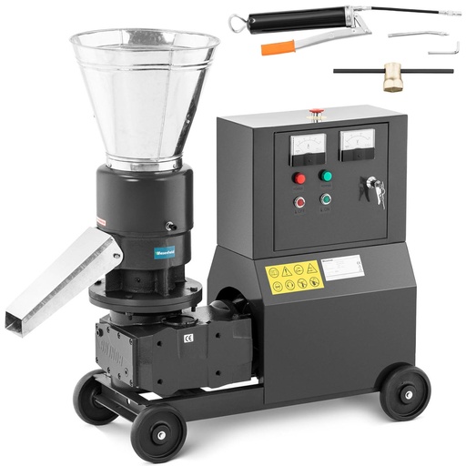 Pellet granulator machine sawdust pellet machine mobile 7.5 kW 400 V 200 kg/h diameter 229 mm.